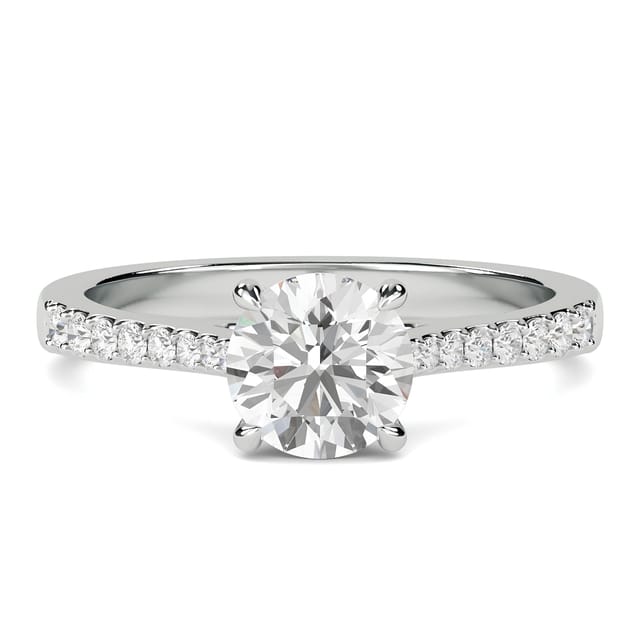 Solitaire rundslebet diamant forlovelsesring