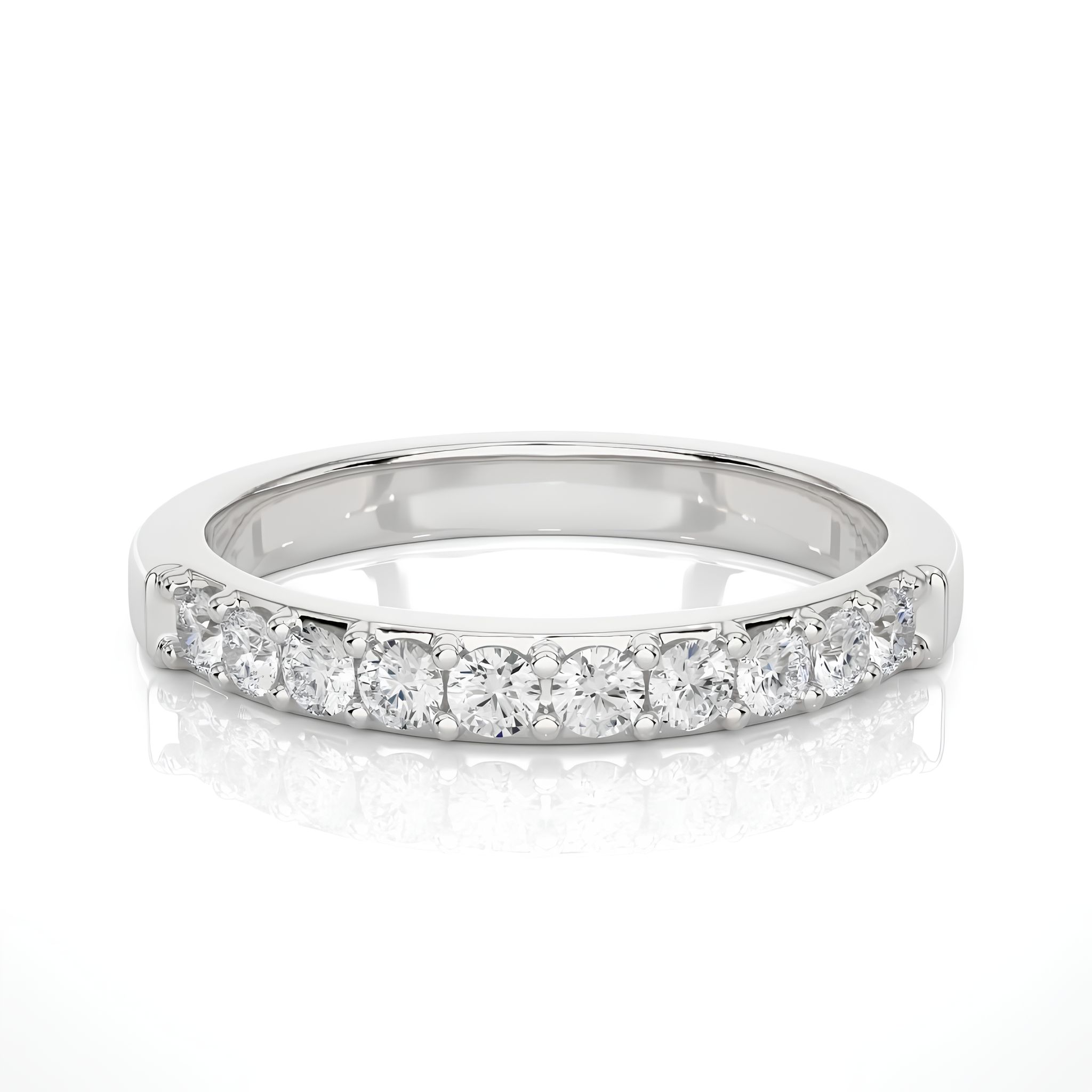 Diamond Half Eternity Wedding Band Ring